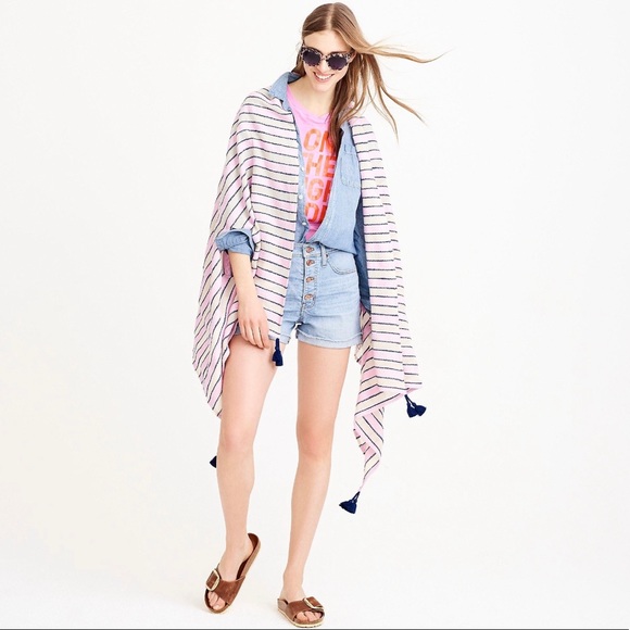 J. Crew Accessories - J.Crew Summerweight Cape Scarf PinkStrip